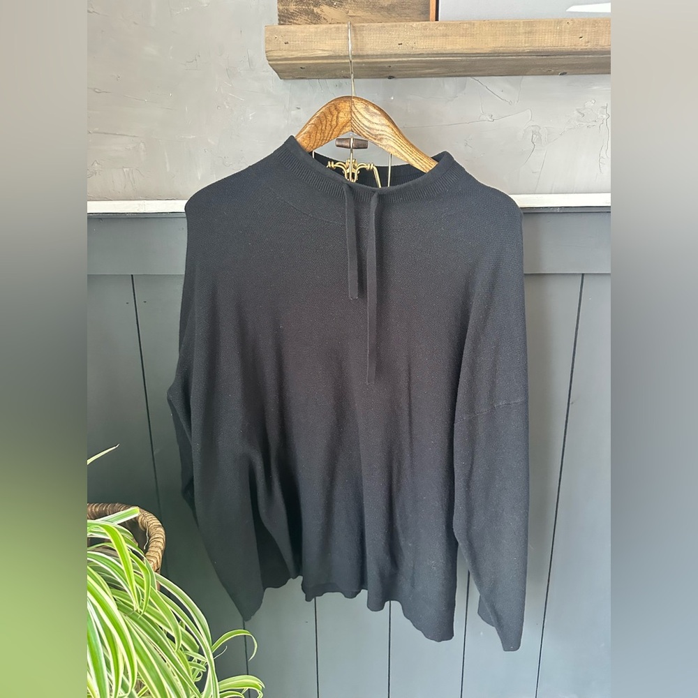 Ava and Viv 3X Pullover Sweater Black Knit Top‎